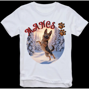 Mancs karácsonyi pólo 2-es minta gyerek 92-144-ig fehér