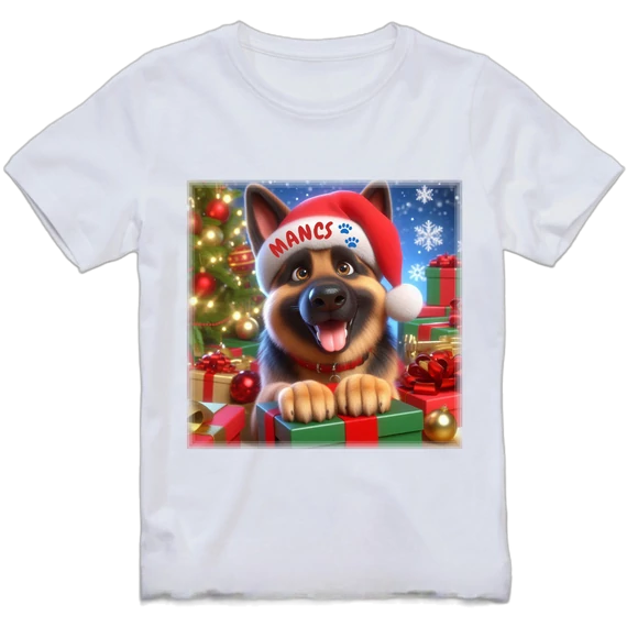 Mancs karácsonyi póló gyerek 1-es minta  92-144-ig fehér