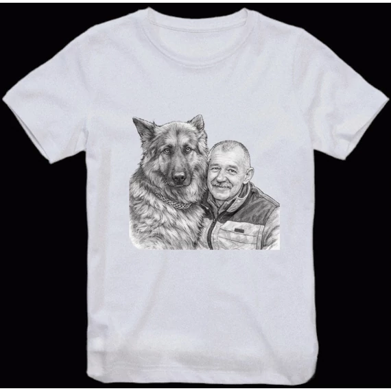 Mancs és Laci ceruzarajzos póló unisex fehér és fekete szinben S-XXL méret