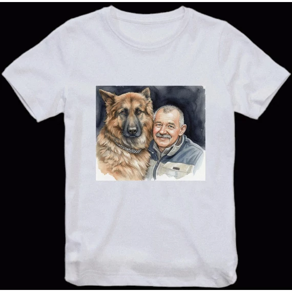 Mancs és Laci szines festményrajzos unisex póló fekete és fehér szinben S-XXL méret