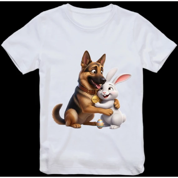 Mancs és Nyuszi gyermek póló fehér 98-140 méretig 